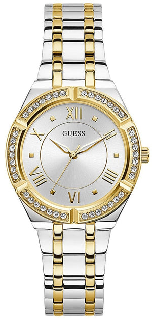 Buy Shop Guess Cosmo Diamonds Silver Dial Two Tone Steel Strap Watch for Women - GW0033L4 USA Online