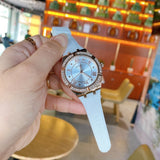 Buy Shop Guess Cosmo Diamonds Silver Dial White Rubber Strap Watch for Women - GW0034L2 USA Online
