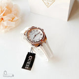 Buy Shop Guess Cosmo Diamonds Silver Dial White Rubber Strap Watch for Women - GW0034L2 USA Online