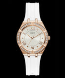 Buy Shop Guess Cosmo Diamonds Silver Dial White Rubber Strap Watch for Women - GW0034L2 USA Online