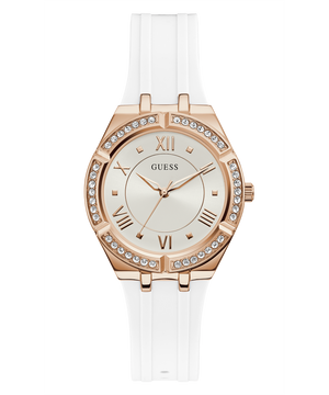 Buy Shop Guess Cosmo Diamonds Silver Dial White Rubber Strap Watch for Women - GW0034L2 USA Online