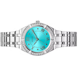 Buy Shop Guess Cosmo Diamonds Turquoise Dial Silver Steel Strap Watch for Women - GW0033L7 USA Online