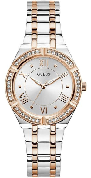Buy Shop Guess Cosmo Quartz Silver Dial Two Tone Steel Strap Watch For Women - GW0033L9 USA Online