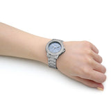 Buy Shop Guess Crown Jewel Diamonds Blue Dial Silver Steel Strap Watch for Women - GW0410L1 USA Online