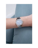 Buy Shop Guess Crown Jewel Diamonds Blue Dial Silver Steel Strap Watch for Women - GW0410L1 USA Online