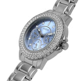 Buy Shop Guess Crown Jewel Diamonds Blue Dial Silver Steel Strap Watch for Women - GW0410L1 USA Online