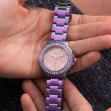 Buy Shop Guess Crown Jewel Diamonds Purple Dial Purple Steel Strap Watch for Women - GW0410L4 USA Online