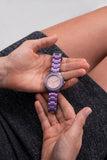 Buy Shop Guess Crown Jewel Diamonds Purple Dial Purple Steel Strap Watch for Women - GW0410L4 USA Online