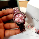 Buy Shop Guess Crown Jewel Diamonds Purple Dial Purple Steel Strap Watch for Women - GW0410L4 USA Online