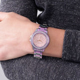 Buy Shop Guess Crown Jewel Diamonds Purple Dial Purple Steel Strap Watch for Women - GW0410L4 USA Online