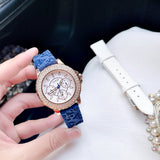 Buy Shop Guess Crown Jewel Diamonds White Dial Blue Rubber Strap Watch for Women - GW0411L2 USA Online