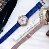 Buy Shop Guess Crown Jewel Diamonds White Dial Blue Rubber Strap Watch for Women - GW0411L2 USA Online