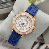 Buy Shop Guess Crown Jewel Diamonds White Dial Blue Rubber Strap Watch for Women - GW0411L2 USA Online