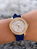 Buy Shop Guess Crown Jewel Diamonds White Dial Blue Rubber Strap Watch for Women - GW0411L2 USA Online