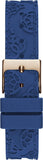 Buy Shop Guess Crown Jewel Diamonds White Dial Blue Rubber Strap Watch for Women - GW0411L2 USA Online