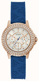 Buy Shop Guess Crown Jewel Diamonds White Dial Blue Rubber Strap Watch for Women - GW0411L2 USA Online