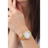 Buy Shop Guess Crown Jewel Diamonds White Dial Gold Steel Strap Watch for Women - GW0410L2 USA Online