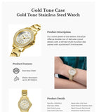 Buy Shop Guess Crown Jewel Diamonds White Dial Gold Steel Strap Watch for Women - GW0410L2 USA Online