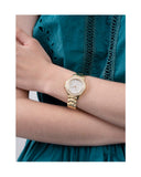 Buy Shop Guess Crown Jewel Diamonds White Dial Gold Steel Strap Watch for Women - GW0410L2 USA Online