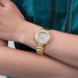 Buy Shop Guess Crown Jewel Diamonds White Dial Gold Steel Strap Watch for Women - GW0410L2 USA Online