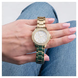 Buy Shop Guess Crown Jewel Diamonds White Dial Gold Steel Strap Watch for Women - GW0410L2 USA Online