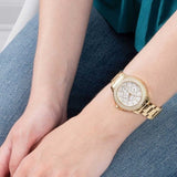 Buy Shop Guess Crown Jewel Diamonds White Dial Gold Steel Strap Watch for Women - GW0410L2 USA Online