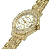 Buy Shop Guess Crown Jewel Diamonds White Dial Gold Steel Strap Watch for Women - GW0410L2 USA Online