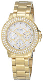 Buy Shop Guess Crown Jewel Diamonds White Dial Gold Steel Strap Watch for Women - GW0410L2 USA Online