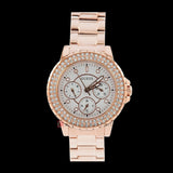 Buy Shop Guess Crown Jewel Multifunction Diamonds White Dial Rose Gold Steel Strap Watch For Women - GW0410L3 USA Online