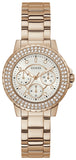 Buy Shop Guess Crown Jewel Multifunction Diamonds White Dial Rose Gold Steel Strap Watch For Women - GW0410L3 USA Online