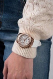 Buy Shop Guess Crown Jewel Multifunction Diamonds White Dial White Leather Strap Watch for Women - GW0411L1 USA Online
