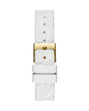 Buy Shop Guess Crown Jewel Multifunction Diamonds White Dial White Leather Strap Watch for Women - GW0411L1 USA Online