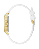 Buy Shop Guess Crown Jewel Multifunction Diamonds White Dial White Leather Strap Watch for Women - GW0411L1 USA Online