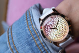 Buy Shop Guess Crush Crystals Gold Dial White Rubber Strap Watch for Women - W1223L3 USA Online