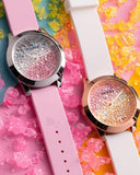 Buy Shop Guess Crush Crystals Gold Dial White Rubber Strap Watch for Women - W1223L3 USA Online