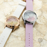 Buy Shop Guess Crush Crystals Gold Dial White Rubber Strap Watch for Women - W1223L3 USA Online