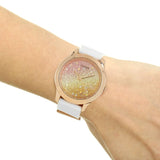Buy Shop Guess Crush Crystals Gold Dial White Rubber Strap Watch for Women - W1223L3 USA Online