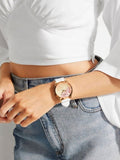 Buy Shop Guess Crush Crystals Gold Dial White Rubber Strap Watch for Women - W1223L3 USA Online