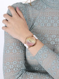 Buy Shop Guess Crush Crystals Gold Dial White Rubber Strap Watch for Women - W1223L3 USA Online