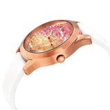 Buy Shop Guess Crush Crystals Gold Dial White Rubber Strap Watch for Women - W1223L3 USA Online