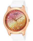 Buy Shop Guess Crush Crystals Gold Dial White Rubber Strap Watch for Women - W1223L3 USA Online