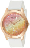 Buy Shop Guess Crush Crystals Gold Dial White Rubber Strap Watch for Women - W1223L3 USA Online