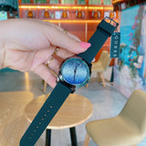 Buy Shop Guess Crush Crystals Silver Dial Black Rubber Strap Watch for Women - W1223L4 USA Online