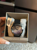 Buy Shop Guess Crush Crystals Silver Dial Black Rubber Strap Watch for Women - W1223L4 USA Online