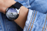 Buy Shop Guess Crush Crystals Silver Dial Black Rubber Strap Watch for Women - W1223L4 USA Online