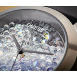 Buy Shop Guess Crush Crystals Silver Dial Black Rubber Strap Watch for Women - W1223L4 USA Online