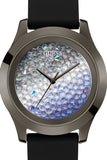 Buy Shop Guess Crush Crystals Silver Dial Black Rubber Strap Watch for Women - W1223L4 USA Online