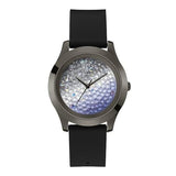 Buy Shop Guess Crush Crystals Silver Dial Black Rubber Strap Watch for Women - W1223L4 USA Online
