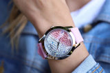 Buy Shop Guess Crush Crystals Silver Dial Pink Rubber Strap Watch for Women - W1223L1 USA Online