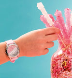 Buy Shop Guess Crush Crystals Silver Dial Pink Rubber Strap Watch for Women - W1223L1 USA Online